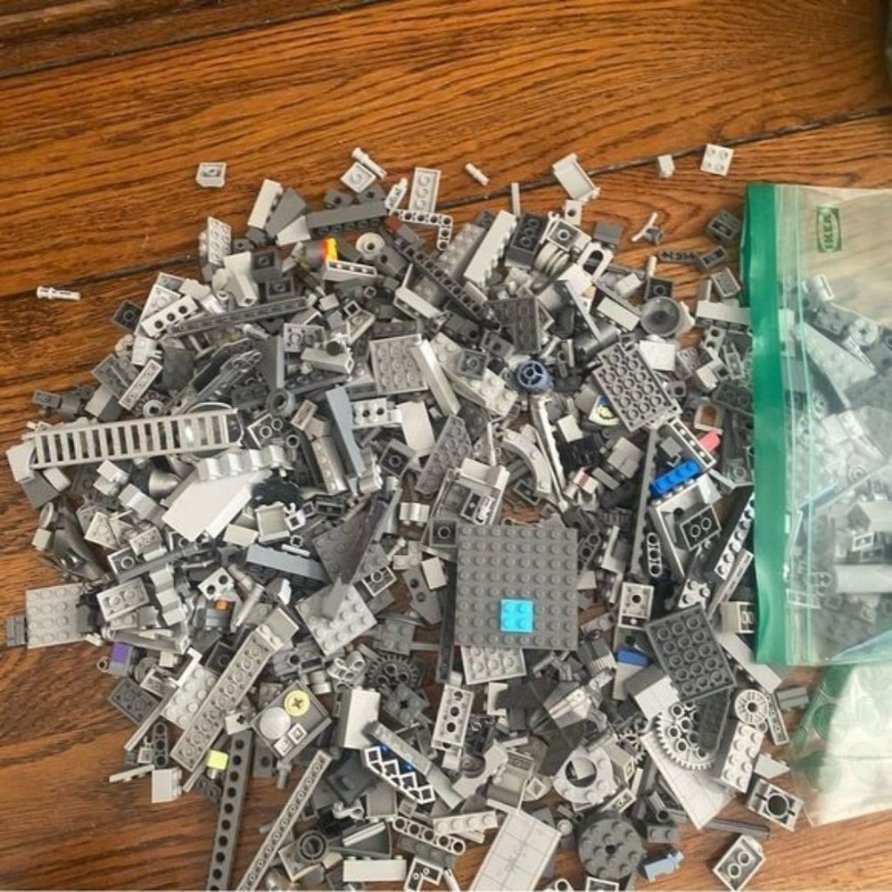 LEGO Mixed Pieces and Mixed Special Parts 2Lb gray